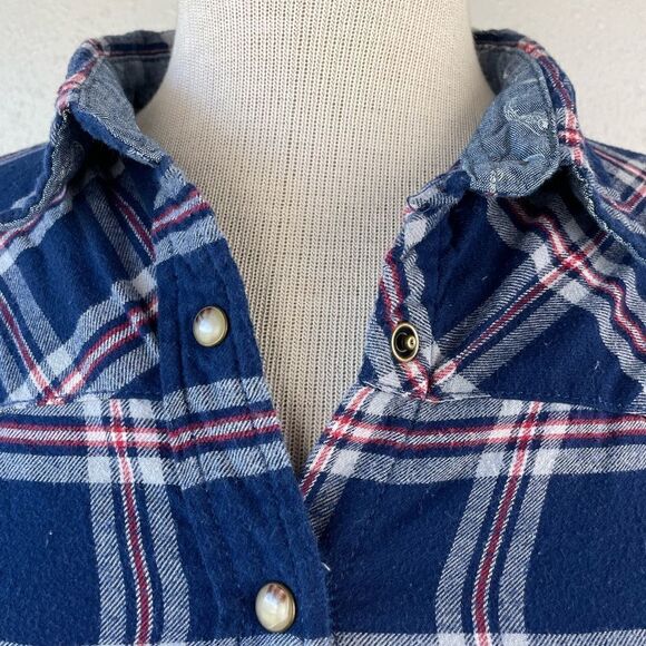 JACHS Girlfriend Plaid Button Down Shirt Size L EUC - Picture 3 of 8